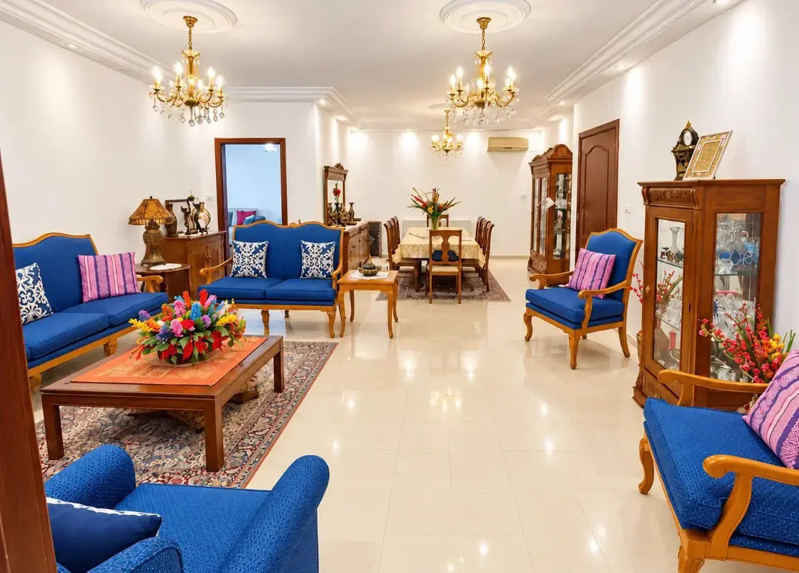 Villa-style 176 m² ground-floor apartment with annex and terraces for sale in Dahiet Al Rasheed