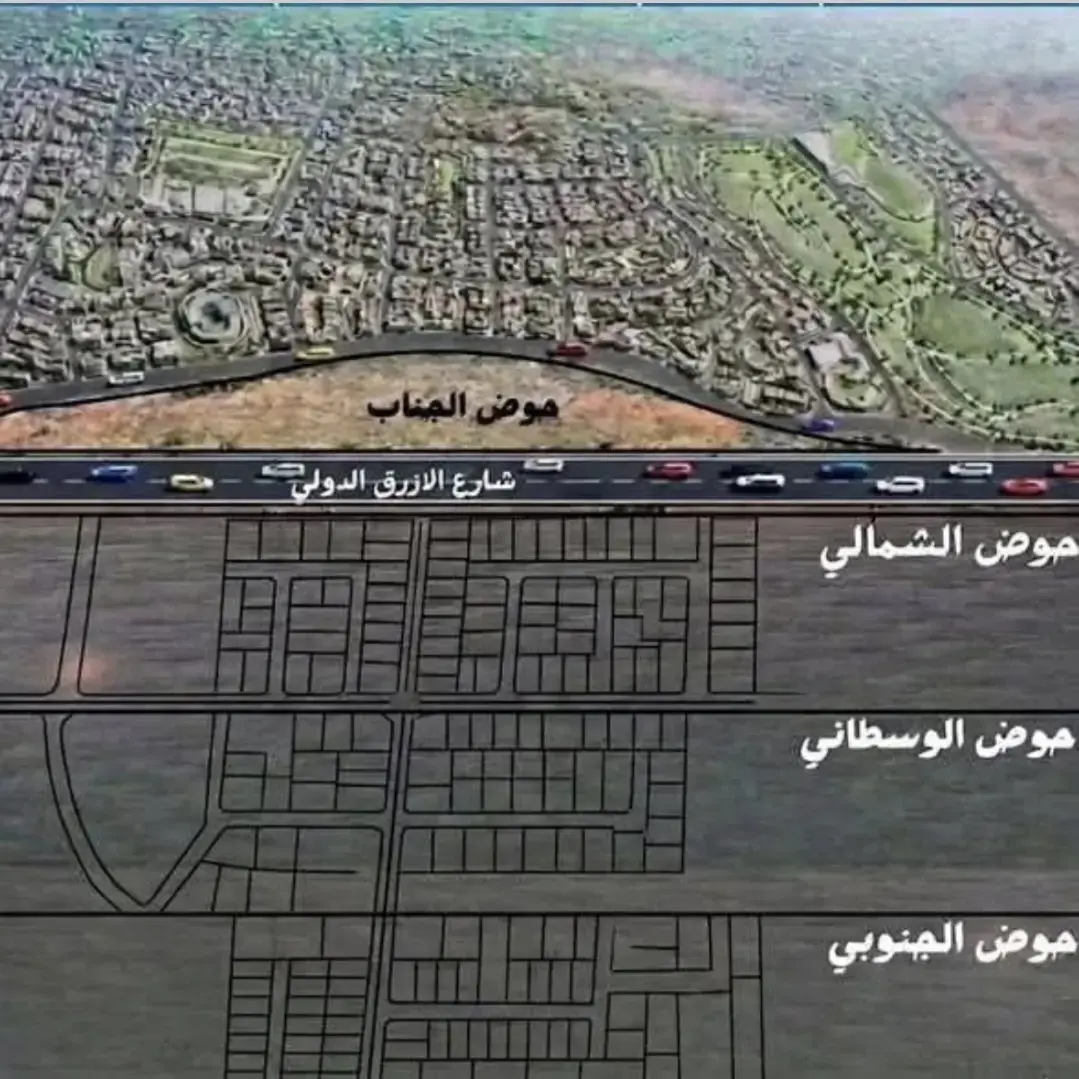Agricultural 3,400 m² plot in Al Mudaysisat, Al Muwaqqar, facing the new Amra City