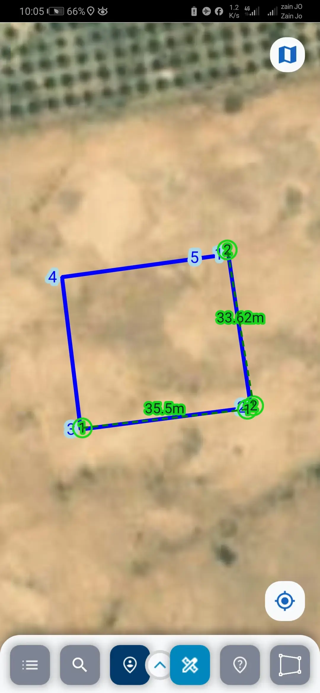 1,189 m² residential plot for sale in Al-Qatraneh, Karak, with a 33 m frontage