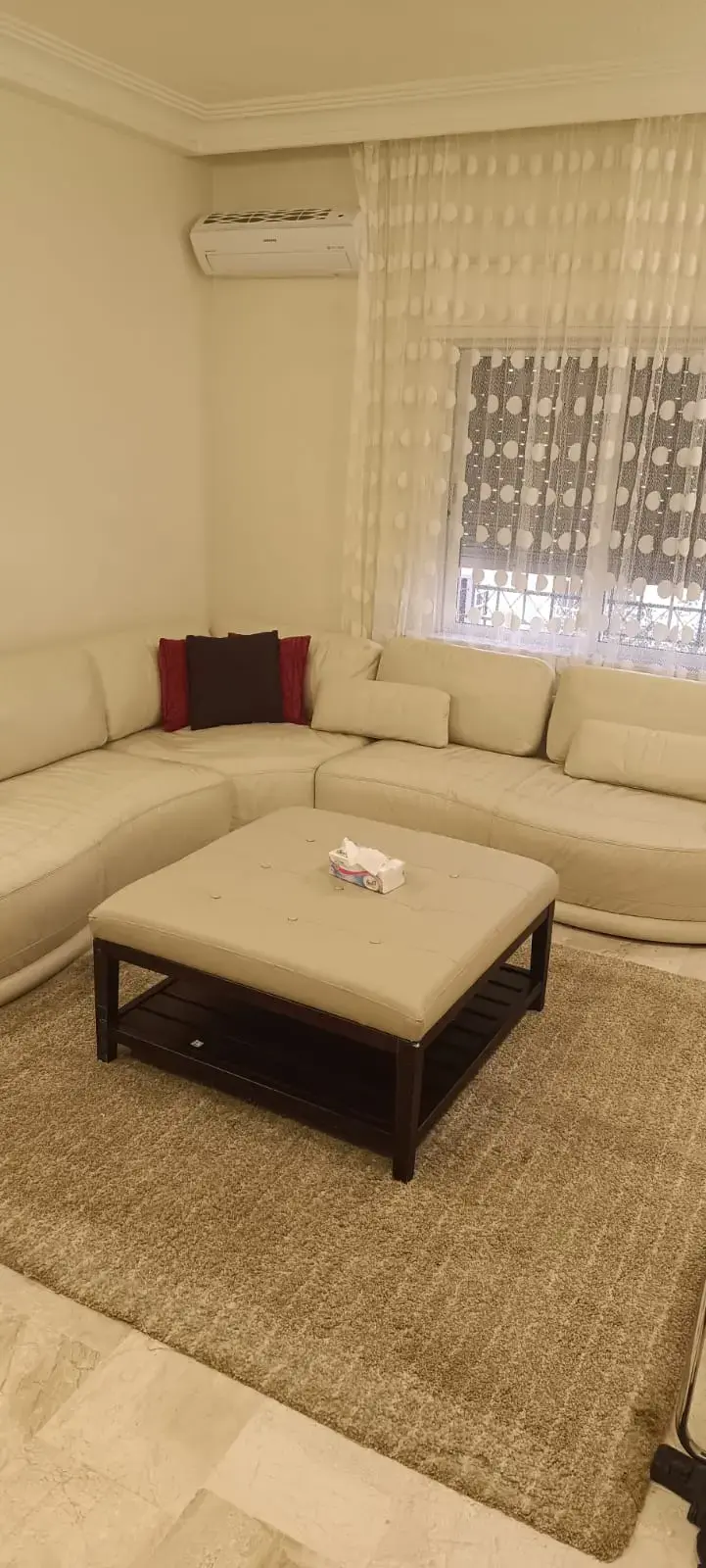 Private entrance in Dahyet Al Rasheed: furnished 3-bedroom ground floor for rent