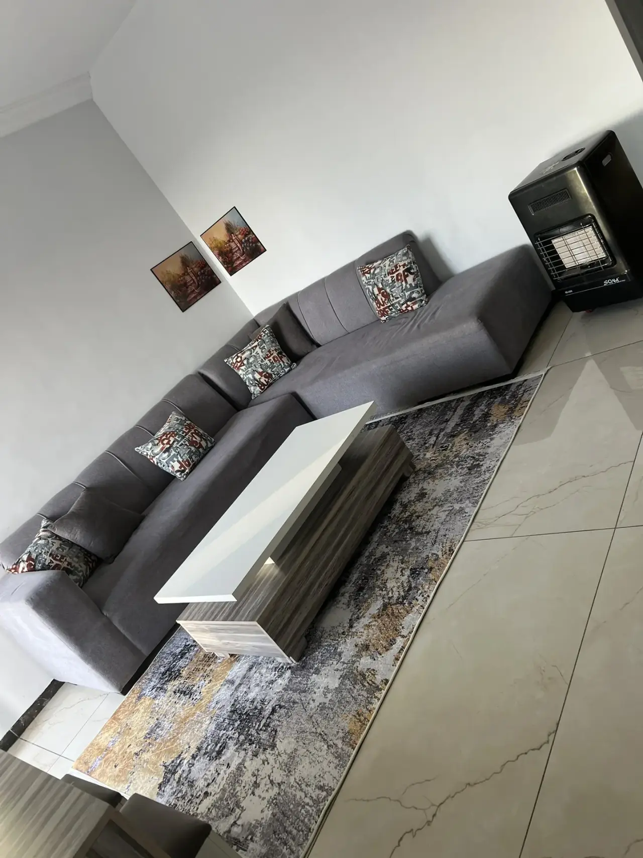 Large terrace with a furnished roof flat in Al Bnayyat, monthly or yearly