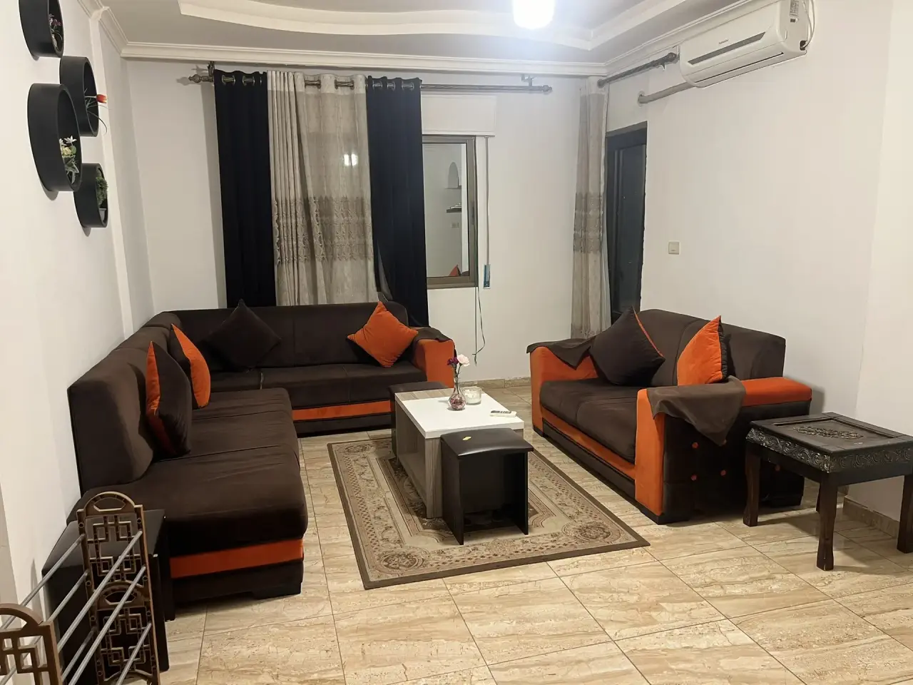 Aydoun furnished 3-bedroom flat behind Al Rahebat Al Wardiah hospital, monthly or yearly