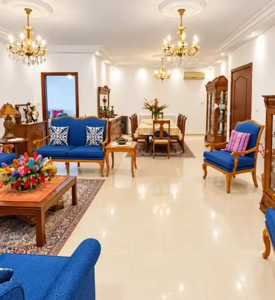 Villa-style 176 m² ground-floor apartment with annex and terraces for sale in Dahiet Al Rasheed