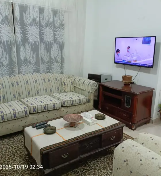 Furnished two-bedroom apartment with lift for rent in Madaba