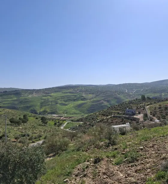 بمنطقة مزارع وشاليهات في الكفير بجرش، أرض 1,700 م² بإطلالة جميلة