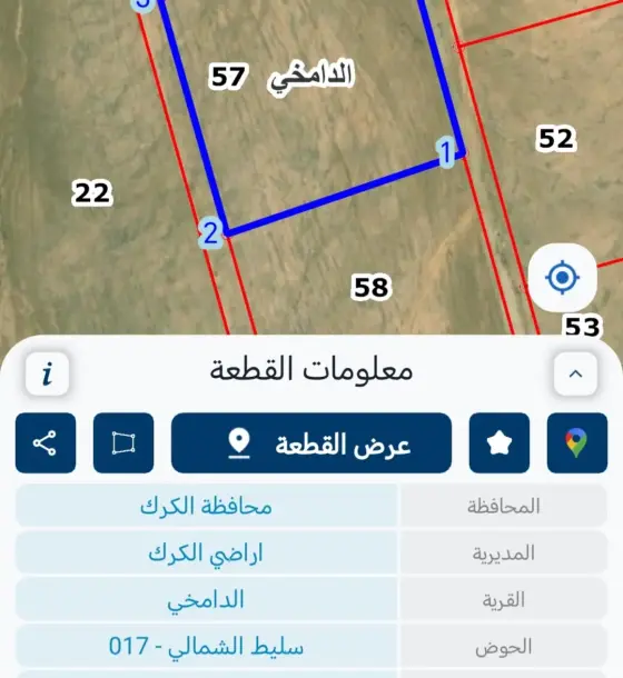 10-dunum plot for sale near the Desert Highway in Al-Damkhi, Al-Qatraneh, Karak