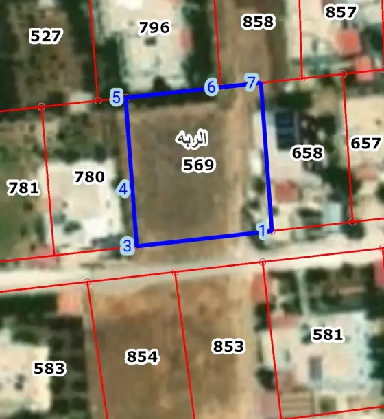 Residential plot of 944 m² for sale in Hay Mashhour, Al-Qasr, Karak
