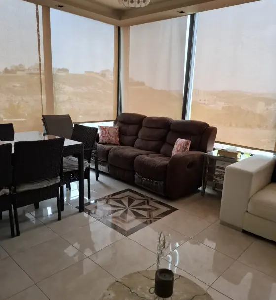 Deluxe furnished one-bedroom roof with a big terrace and amazing view for rent, Rabwat Abdoun