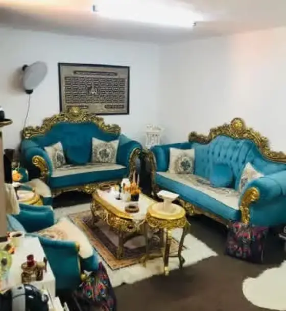 Semi-ground 130 m² apartment with two salons and barbecue area for sale in Dahyet Al Aqsa