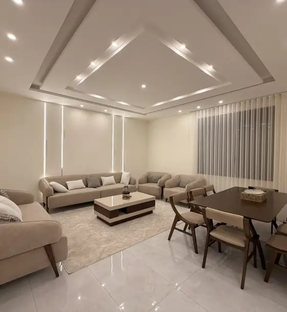 Naour semi-ground flat, furnished, 159 m² with landscaped terrace