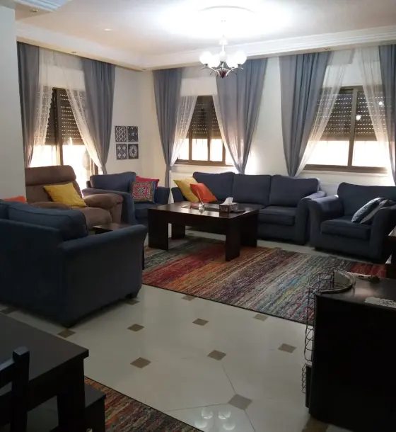 For a family in Abu Nsair: deluxe furnished flat, garage and central heating
